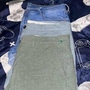 Stylish Women's Shorts Set - Green, Light Blue, Denim